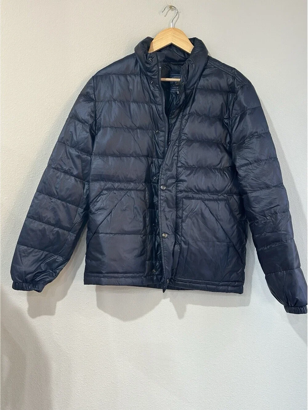 J. Crew Men’s Down-Filled Quilted Puffer Jacket Men’s MEDIUM Black Excellent
